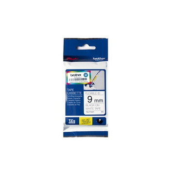 BROTHER TZEFX221 9mm BLACK ON WHITE FLEXIBLE ID