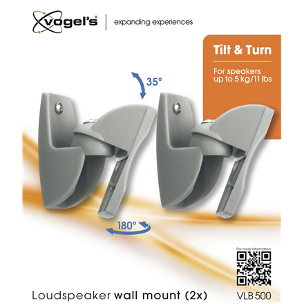 Vogels | Support d'enceinte | VLB500, 2 pièces | Rotation, inclinaison | Poids maximal (capacité) 5 kg | Noir