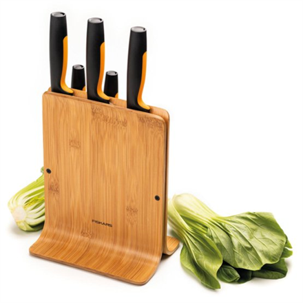 Fiskars 1057552 knife block Slot knife block Bamboo, Plastic, Stainless steel Wood