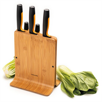 Fiskars 1057552 knife block Slot knife block Bamboo, Plastic, Stainless steel Wood - 0