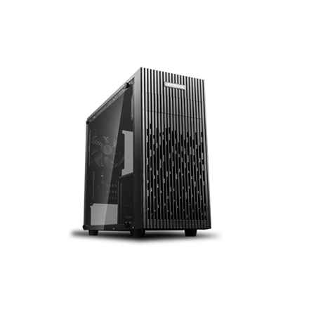 DeepCool MATREXX 30, Mini-tour, Mini-ITX/Micro-ATX, 1 port USB 2.0, 1 port USB 3.0, 1 port audio, 1 port micro, 1 ventilateur noir préinstallé de 120 mm, verre trempé, panneau grillagé, DP-MATX-MATREXX30