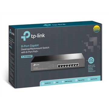 TP-Link TL-SG1008MP Unmanaged Gigabit Ethernet (10/100/1000) Power over Ethernet (PoE) 1U Black - 0