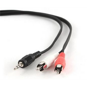 Câble audio Gembird 2,5 m, 3,5 mm/2 x RCA, M/M, noir, rouge, blanc