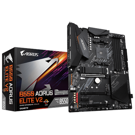 GIGABYTE B550 AORUS ELITE V2 / AMD B550 / AM4 / 4x DDR4 / 2x M.2 / HDMI / DP / ATX