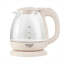 Adler | Kettle | AD 1283C | Electric | 900 W | 1 L | Glass/Stainless steel | 360° rotational base | Cream-2