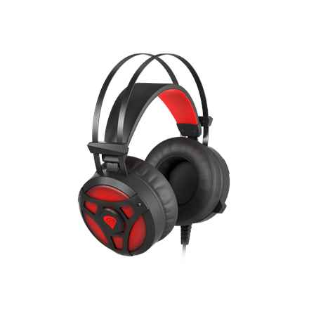 Casque gaming Natec Genesis Neon 360 avec microphone, LED, vibration, noir et rouge
