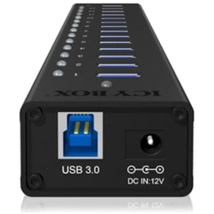ICY BOX IB-AC6113 USB 3.2 Gen 1 (3.1 Gen 1) Type-B 5000 Mbit/s Black