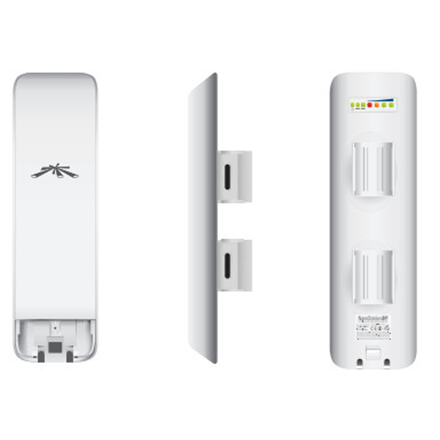 Ubiquiti NanoStation NSM5, 5 GHz, 150+ Mbps, range 15+ km, 16.1 dBi, Pole Mounting kit included, Power method - Passive Power over Ethernet,airMAX,EU
