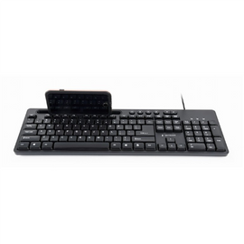 Clavier multimédia gembird avec support pour téléphone noir