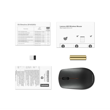 MOUSE Lenovo  USB OPTICAL WRL 400-BLACK GY50R91293 LENOVO, "GY50R91293 (timbru verde 0.18 lei)