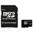 Carte mémoire microSDHC Silicon Power 8 Go Classe 10 + adaptateur