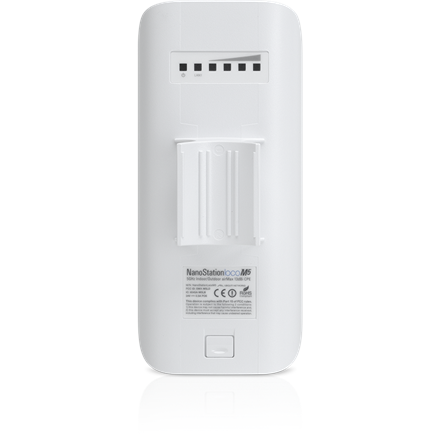 UBIQUITI airMAX NanoStation M2 loco ; bande de fréquence 2,4 GHz ; intégration plug-and-play avec les antennes airMAX ; 150+ Mbps, portée 5+ km, 8,5 dBi.