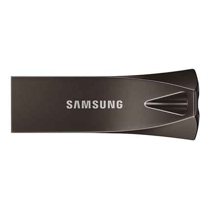Clé USB SAMSUNG BAR Plus Type-A 64 Go 300 Mo/s en lecture 110 Mo/s résistante en écriture USB 3.1 Titan Grey avec porte-clés