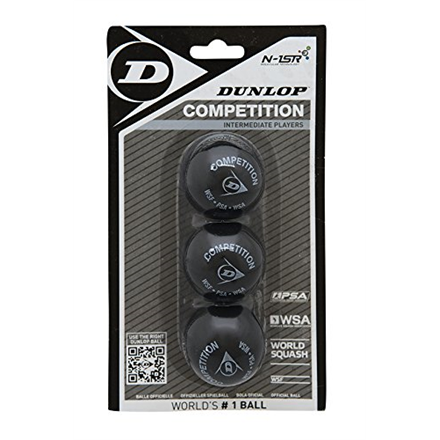 Balle de squash dunlop competition 3-blister