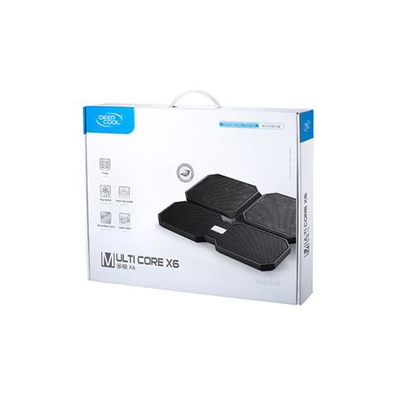 Support de refroidissement pour ordinateur portable DeepCool MULTI CORE X6 39,6 cm (15,6") Noir