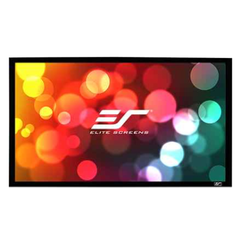 Écran ELITE SCREENS dans un cadre fixe 110" (279,4 cm)/ 16:9/ 137×243,5 cm/ gain 1,1/ cadre noir 6 cm