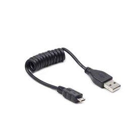 Kabelis Gembird USB Male - MicroUSB Male 0.6m Black Coiled