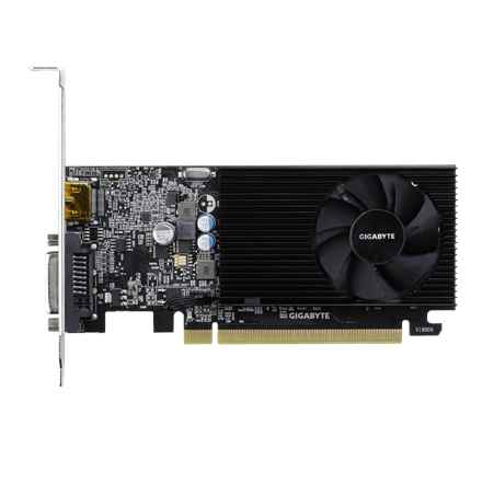 Gigabyte | GV-N1030D4-2GL 1.0 | NVIDIA | 2 Go | GeForce GT 1030 | DDR4 | Ports DVI-D : 1 | Ports HDMI : 1 | PCI Express 3.0 | Fréquence mémoire : 2100 MHz | Fréquence processeur : 1417 MHz