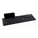 Clavier multimédia Gembird avec support pour téléphone, noir