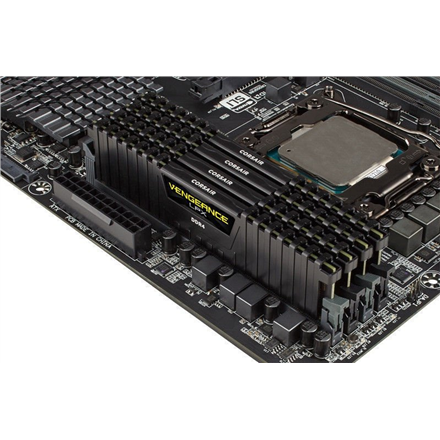 Corsair DDR4, 3200MHz 16GB 2x8GB DIMM, Unbuffered, 16-18-18-36, SPD base 2666, XMP 2.0, Vengeance LPX Black Heatspreader, Black PCB, 1.35V, for Ryzen/AM4