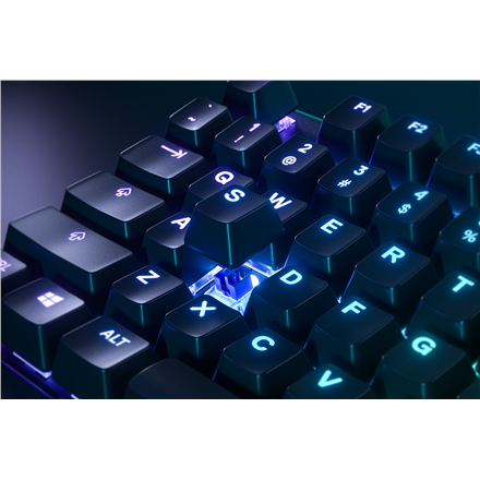 SteelSeries Apex 5 Gaming Keyboard, US Layout, Wired, Black SteelSeries Apex 5 Gaming keyboard Hybrid blue mechanical gaming switches guaranteed for 20 million keypresses, OLED Smart Display displays profiles, game info, Discord messages, and more, Aircra
