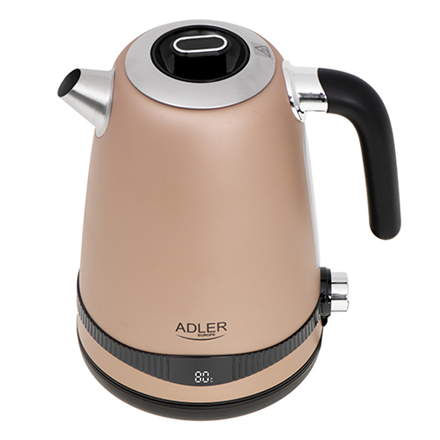 Adler | Bouilloire | AD 1295 | Électrique | 2200 W | 1,7 L | Acier inoxydable | Base rotative à 360° | Doré
