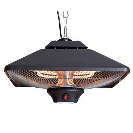 SUNRED | Chauffage | CE17SQ-B, Spica Bright Suspendu | Infrarouge | 2000 W | Nombre de niveaux de puissance | Convient aux pièces jusqu'à 100 m² | Noir | IP24