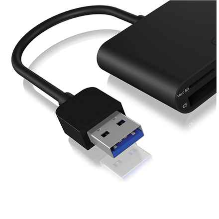 Raidsonic | ICY BOX | Lecteur de cartes externe USB 3.0 IB-CR301-U3 | USB 3.0 Type-A | 3 emplacements pour cartes : CF, SD, microSD