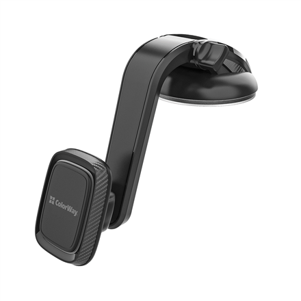 Colorway  support magnétique voiture pour smartphone  tableau de bord-2  réglable  magnétique  gris  fixation sur panneau ou pare-brise grâce à une ventouse avec base adhésive en gel. fixation du smartphone grâce à une plaque collée à la coque ou à