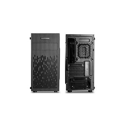 DeepCool MATREXX 30, Mini-tour, Mini-ITX/Micro-ATX, 1 port USB 2.0, 1 port USB 3.0, 1 port audio, 1 port micro, 1 ventilateur noir préinstallé de 120 mm, verre trempé, panneau grillagé, DP-MATX-MATREXX30
