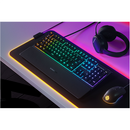 SteelSeries Apex 3 Gaming Keyboard, US Layout, Wired, Black SteelSeries Apex 3 Gaming keyboard, IP32 water resistant for protection against spills, Customizable 10-zone RGB illumination reacts to games and Discord, Whisper quiet gaming switches last for-9
