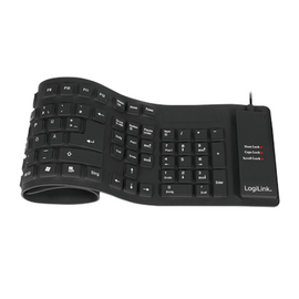 Logilink | Flexible waterproof Keyboard USB + PS/2 | ID0019A | Flexible keyboard | Wired | DE | Black