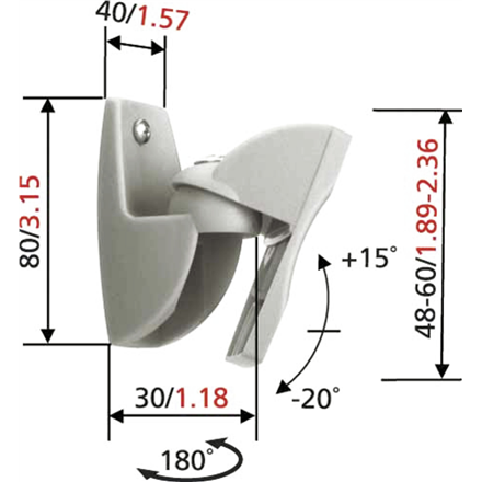 Vogels | Support d'enceinte | VLB500, 2 pièces | Rotation, inclinaison | Poids maximal (capacité) 5 kg | Noir