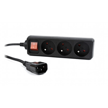 EnerGenie EG-PSU3F-01 UPS power strip, 3 FR sockets, 10 A, C14 plug, 0.6 m cable, black | EnerGenie - 0