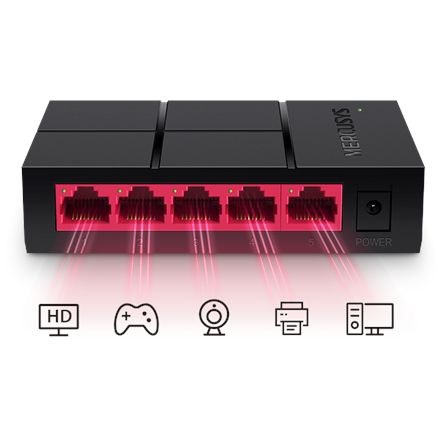 Mercusys 5-Port 10/100/1,000 Mbps Desktop Switch