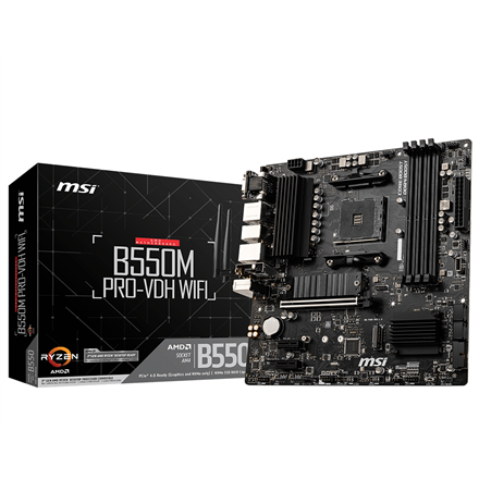 MSI B550M PRO-VDH WIFI motherboard AMD B550 Socket AM4 micro ATX