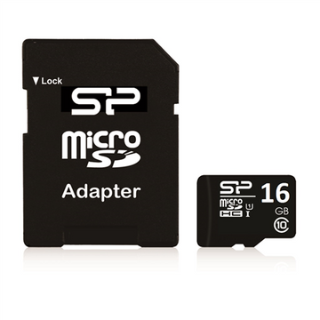 Silicon Power memory card microSDHC 16GB Class 10 + adapter