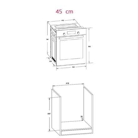 Simfer | Four | 4207BERSP | 47 L | Multifonction | Manuel | Boutons escamotables | Hauteur 59,5 cm | Largeur 45 cm | Noir
