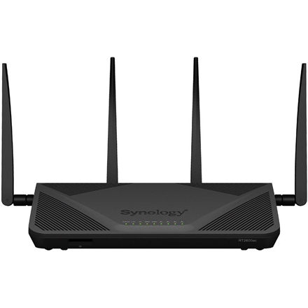 ROUTER SYNOLOGY , wireless, 2600 Mbps, port LAN 10/100/1000 x 4, port WAN 10/100/1000 x 3, antena interna x 4, "RT2600ac" (timbru verde 0.8 lei)