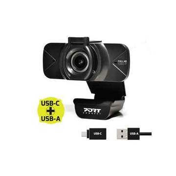 Webcam Port Designs 900078 2 MP 1920 x 1080 pixels Noir