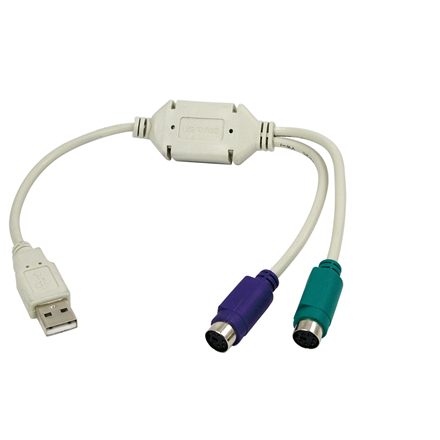 Logilink | Adapter USB to PS/2 x2 :. | Grey | USB M | 2x Mini DIN 6-pin FM | 0.2 m
