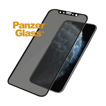 PanzerGlass | P2666 | Screen protector | Apple | iPhone X/Xs/11 Pro | Tempered glass | Black | Confidentiality filter; Full frame coverage; Anti-shatter film (holds the glass together and protects against glass shards in case of breakage); Case Friendly – compatible with all Cases; Anti-glare coating (reduces light reflection); Blue light reduction; Easy Installation with full adhesive; Oleophobic layer (anti-bacterial + anti-fingerprint); 100% touch preservation; Maintains all phone functionalities