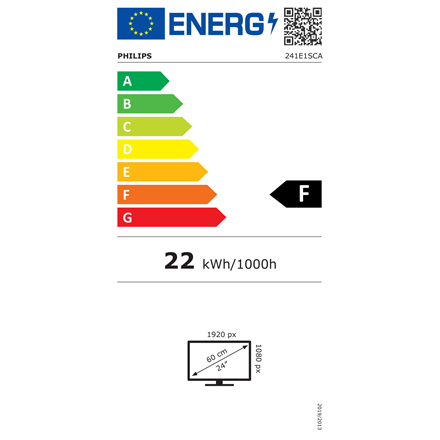Philips E Line 241E1SCA/00 computer monitor 59.9 cm (23.6") 1920 x 1080 pixels Full HD LCD Black