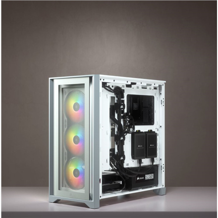 Corsair | Tempered Glass Mid-Tower ATX Case | iCUE 4000X RGB | Side window | White | Mid-Tower | Power supply included No | ATX