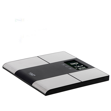 Adler | Pèse-personne avec analyseur | AD 8165 | Poids maximal (capacité) 225 kg | Précision 100 g | Mesure de l'indice de masse corporelle (IMC) | Acier inoxydable/Noir