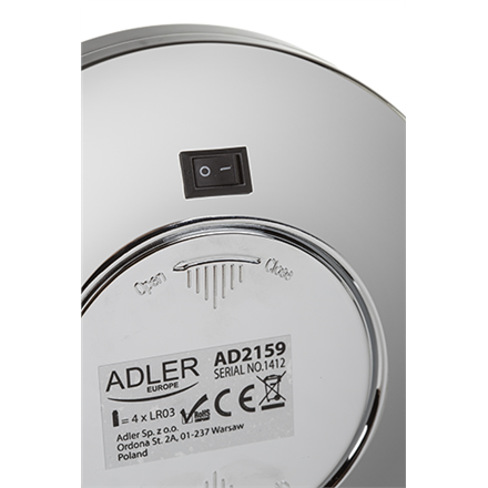 Adler | Miroir | AD 2159 | 15 cm | Miroir LED | Chrome