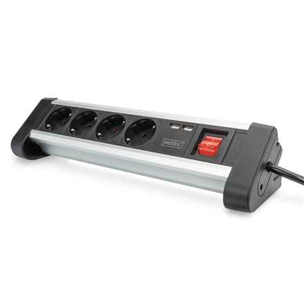 Digitus | Multiprise de bureau | DA-70614 | Argent/Noir