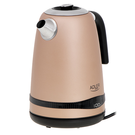 Adler | Bouilloire | AD 1295 | Électrique | 2200 W | 1,7 L | Acier inoxydable | Base rotative à 360° | Doré