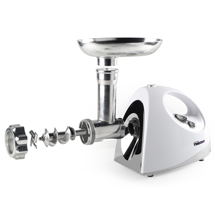 Tristar | VM-4210 Meat Grinder | White | 3 Stainless steel grinding plates, Aluminum grinder head, Aluminum hopper tray, Sausage stuffer, Kubbe attachment, Sausage accessory, Stainless steel blade