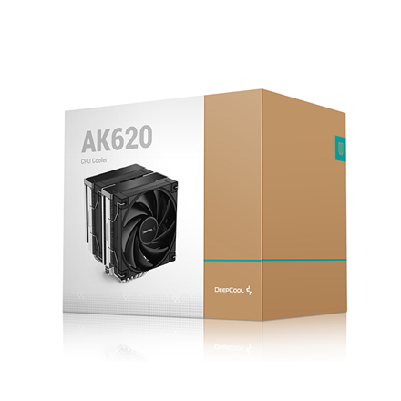 DeepCool AK620, CPU Air Cooler, 2x120mm PWM Fan, TDP 260W, 6 Heatpipes, LGA2066/2011-v3/2011/1700/1200/115x, AMD AM5/AM4, 129x138x160 mm(LxWxH), 3Y, R-AK620-BKNNMT-G